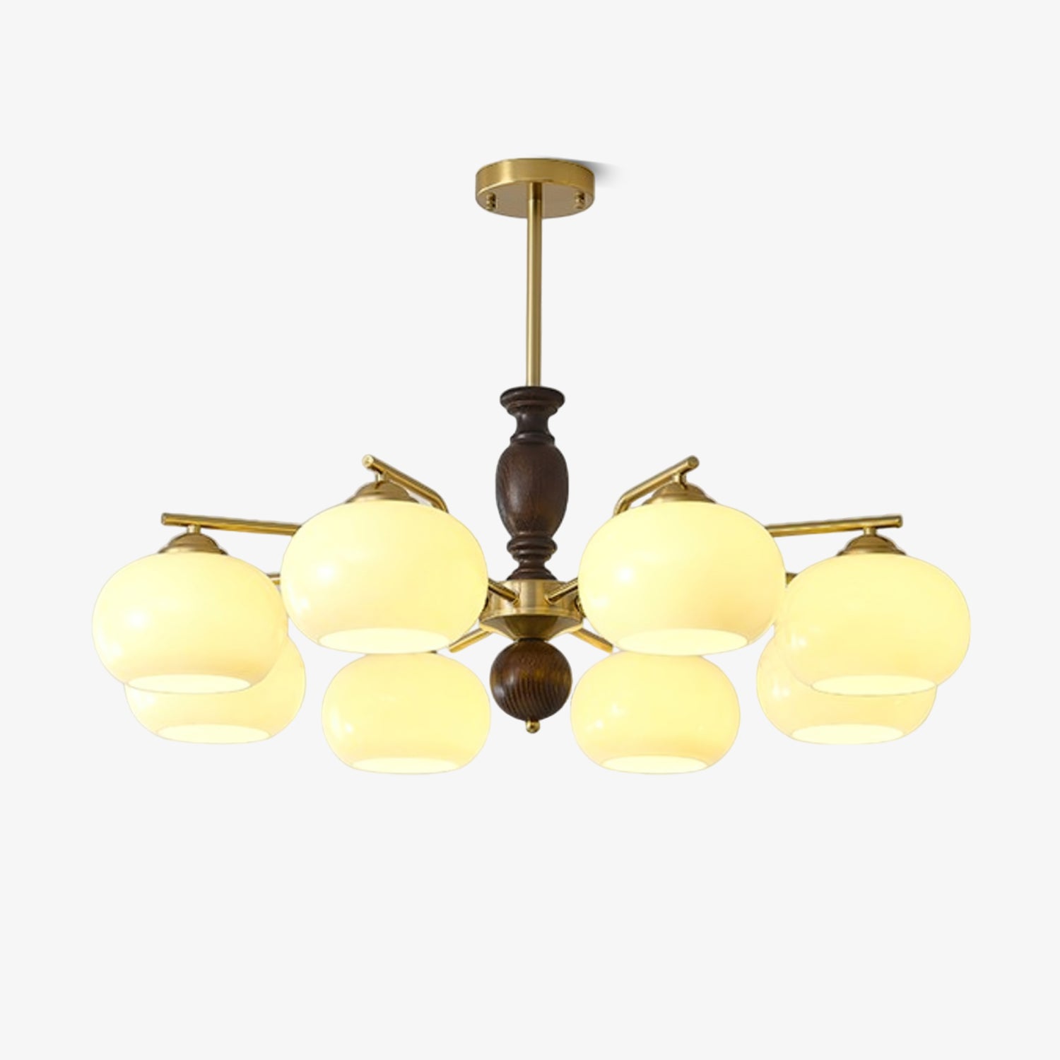 Walnut Beige Orb Chandelier - Lumpaz