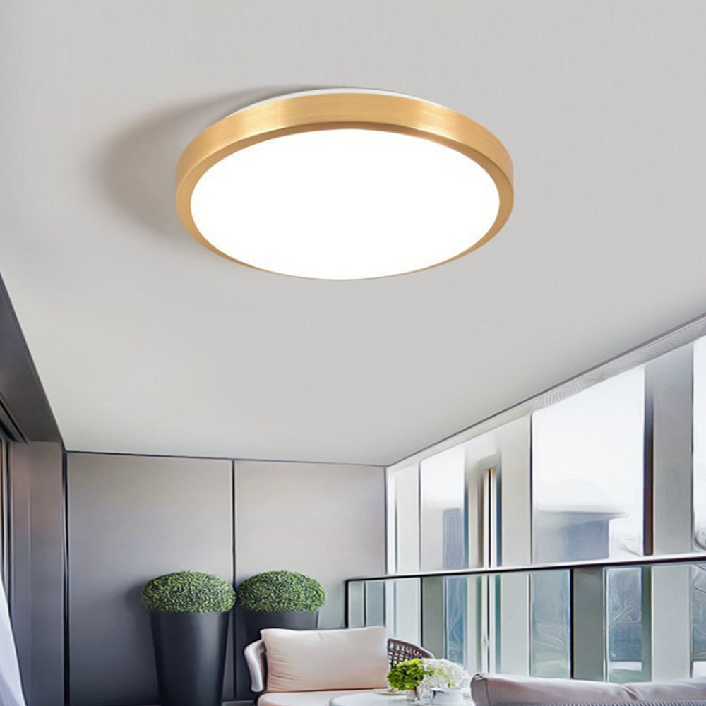 Gold Vintage Round Flush Mount Ceiling Light - Lumpaz