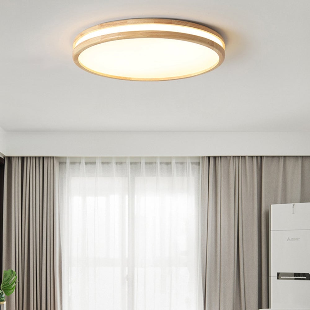 Vintage Wood Round LED Ceiling Light - Lumpaz