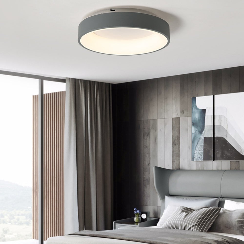 Scandinavian Grey Round LED Ceiling Light - Lumpaz