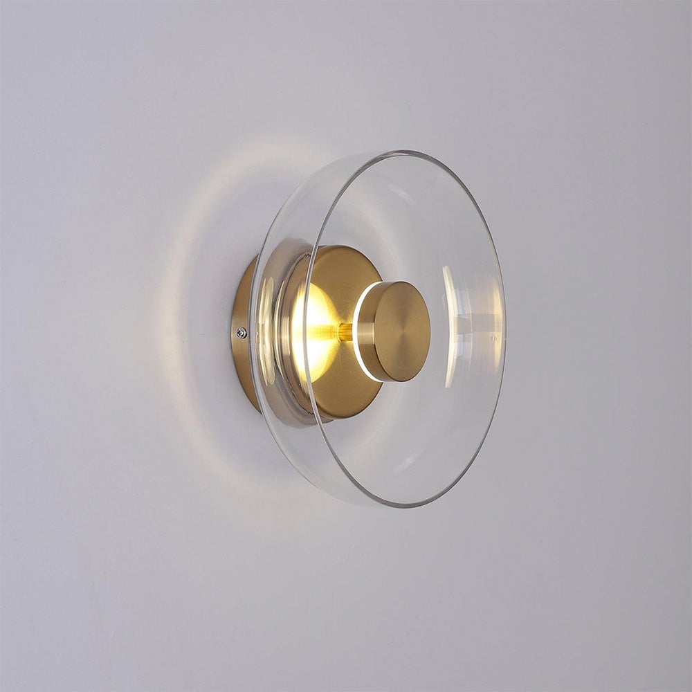 Modern Clear Round LED Glass Wall Sconce - Lumpaz