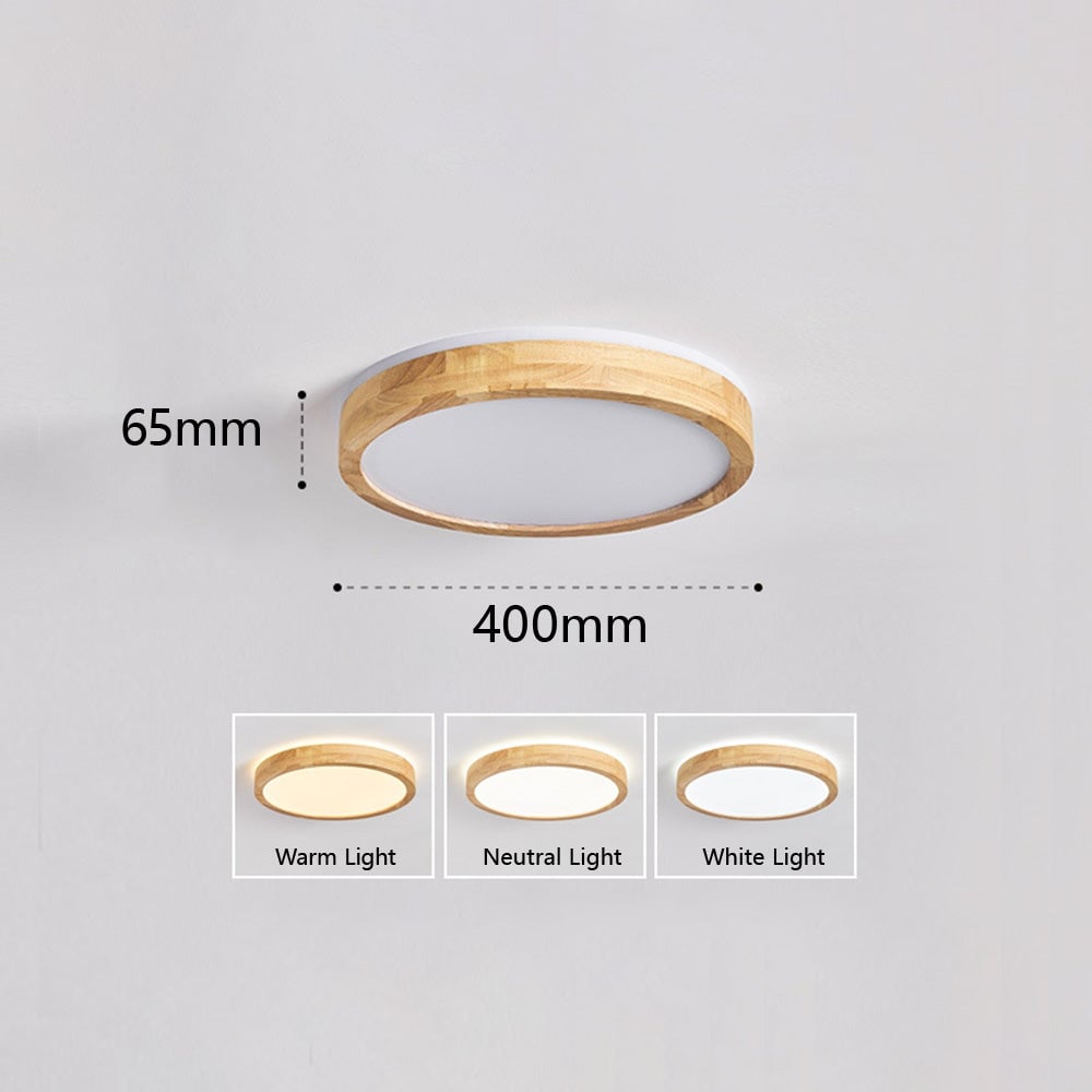Natural Wood LED Round Ceiling Light - Lumpaz