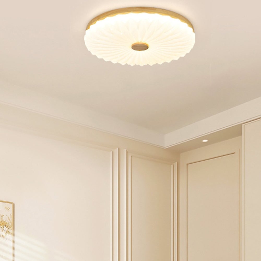 Vintage White Round LED Ceiling Light - Lumpaz