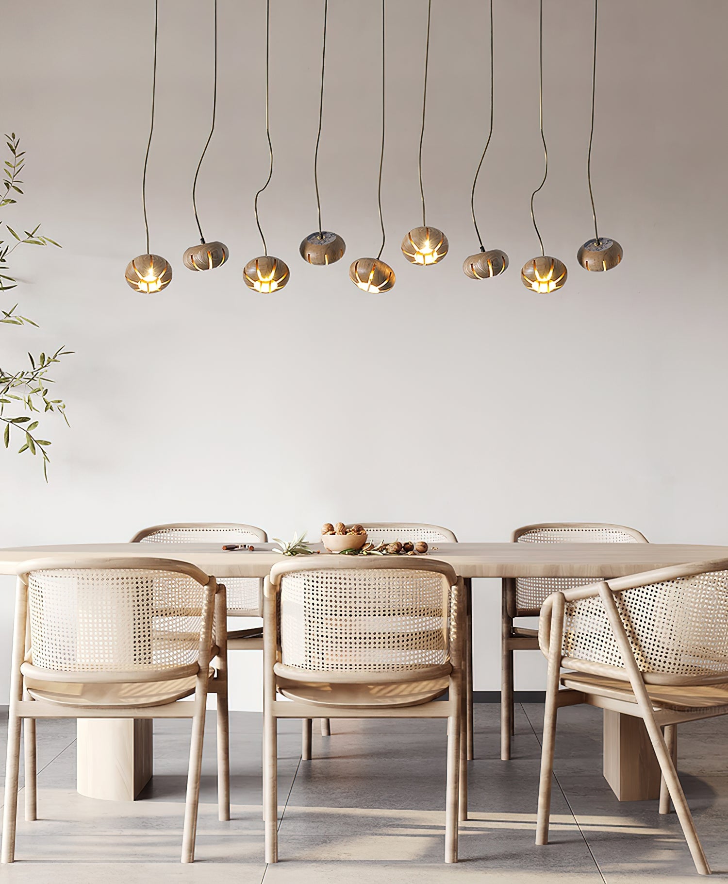 Wood Pumpkin Cluster Chandelier - Lumpaz