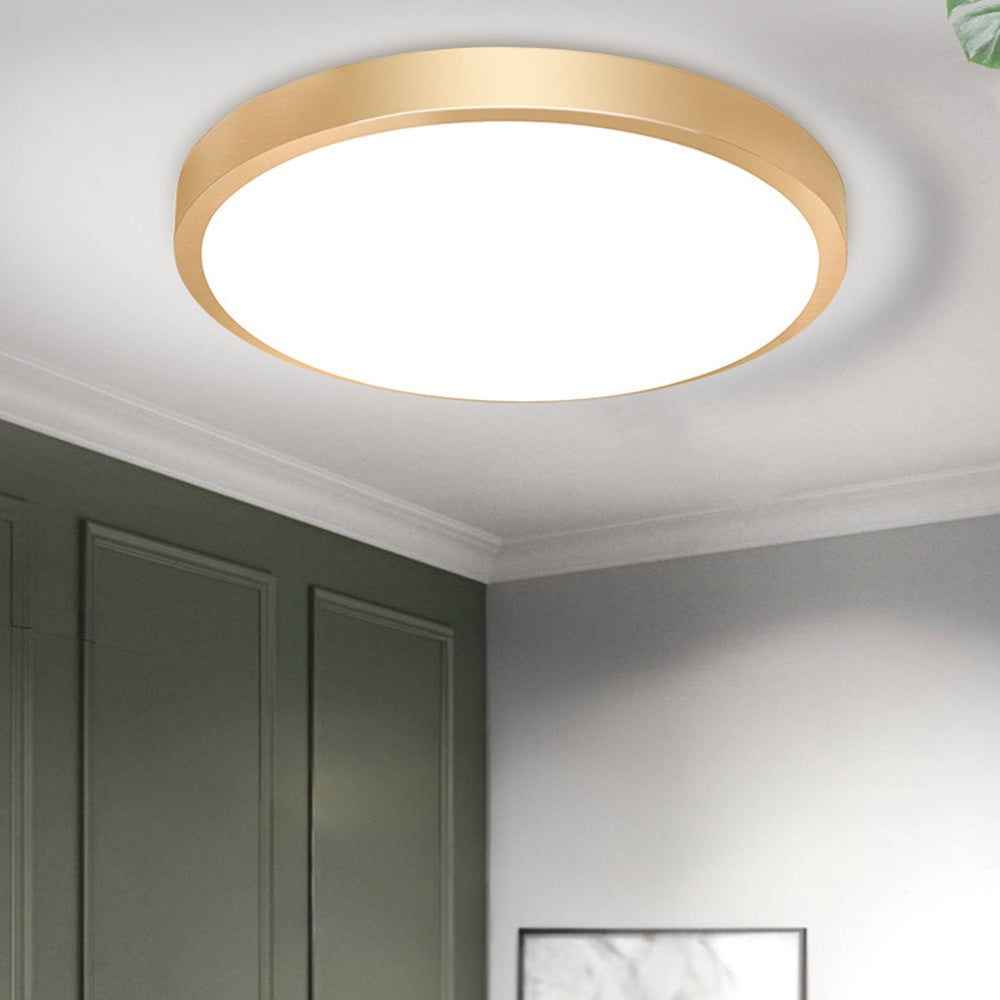 Gold Vintage Round Flush Mount Ceiling Light - Lumpaz