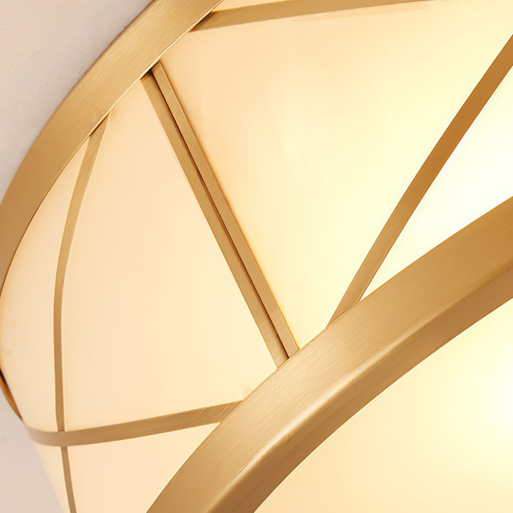 Antique Geometry Glass Drum Ceiling Light - Lumpaz