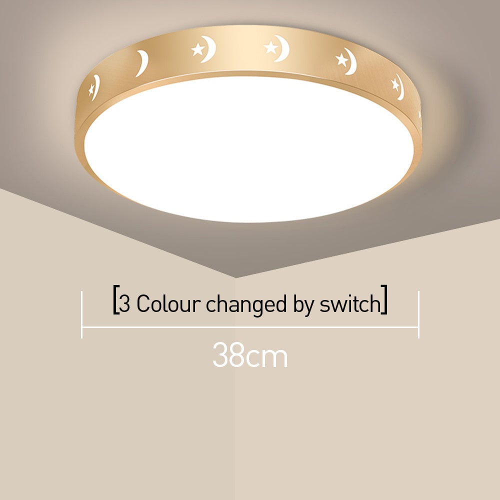 Gold Vintage Round Flush Mount Ceiling Light - Lumpaz