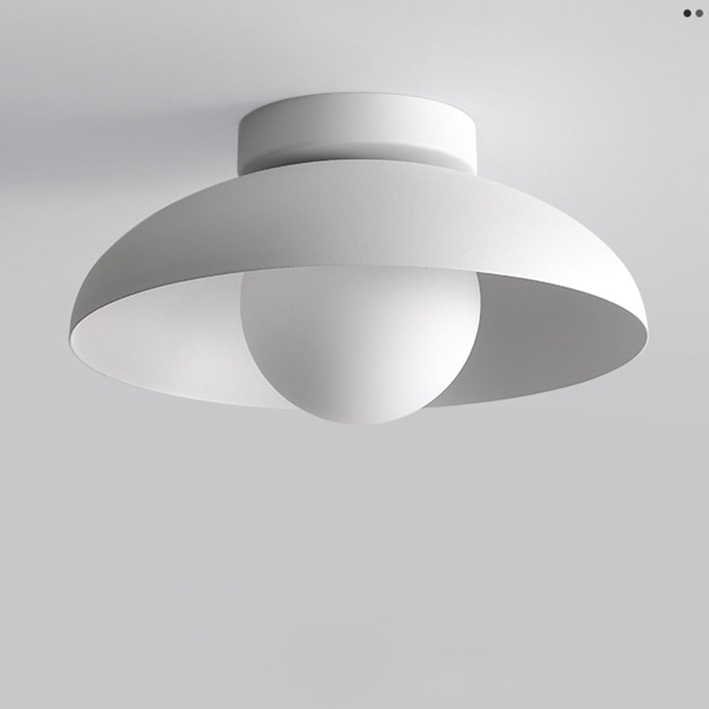 Minimalist White Metal Round Ceiling Light - Lumpaz