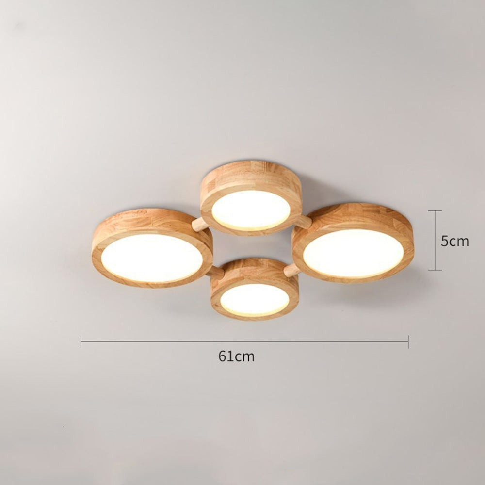 Multi-Heads Wood Retro LED Ceiling Light - Lumpaz
