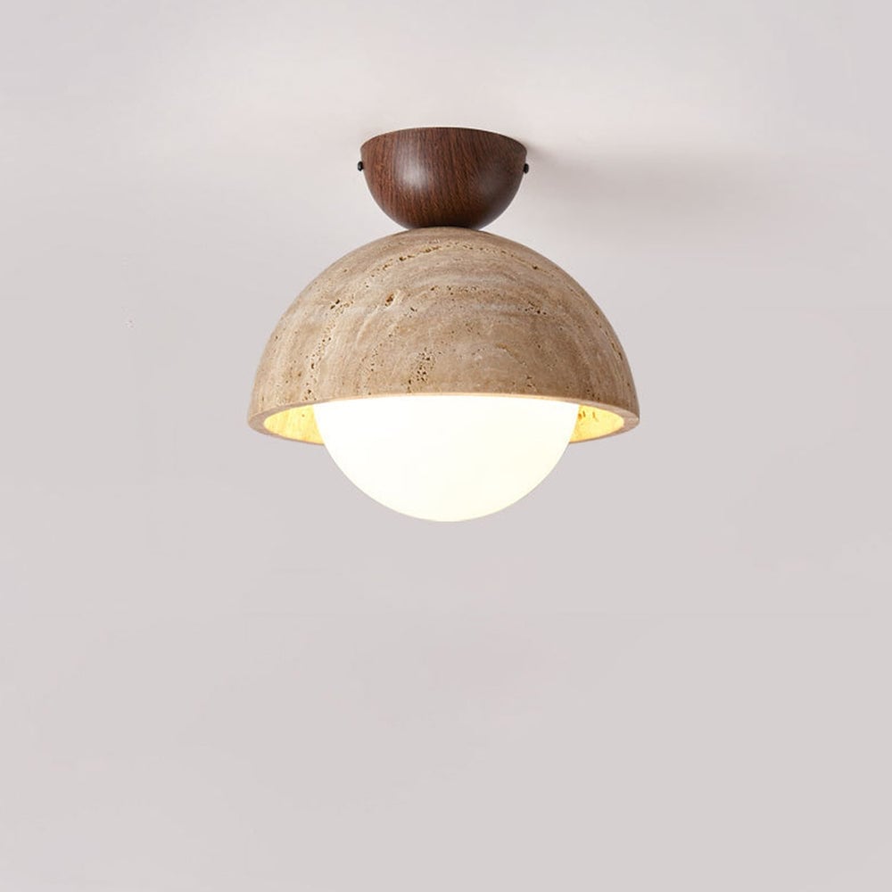 Retro Stone Industrial Yellow Ceiling Light - Lumpaz