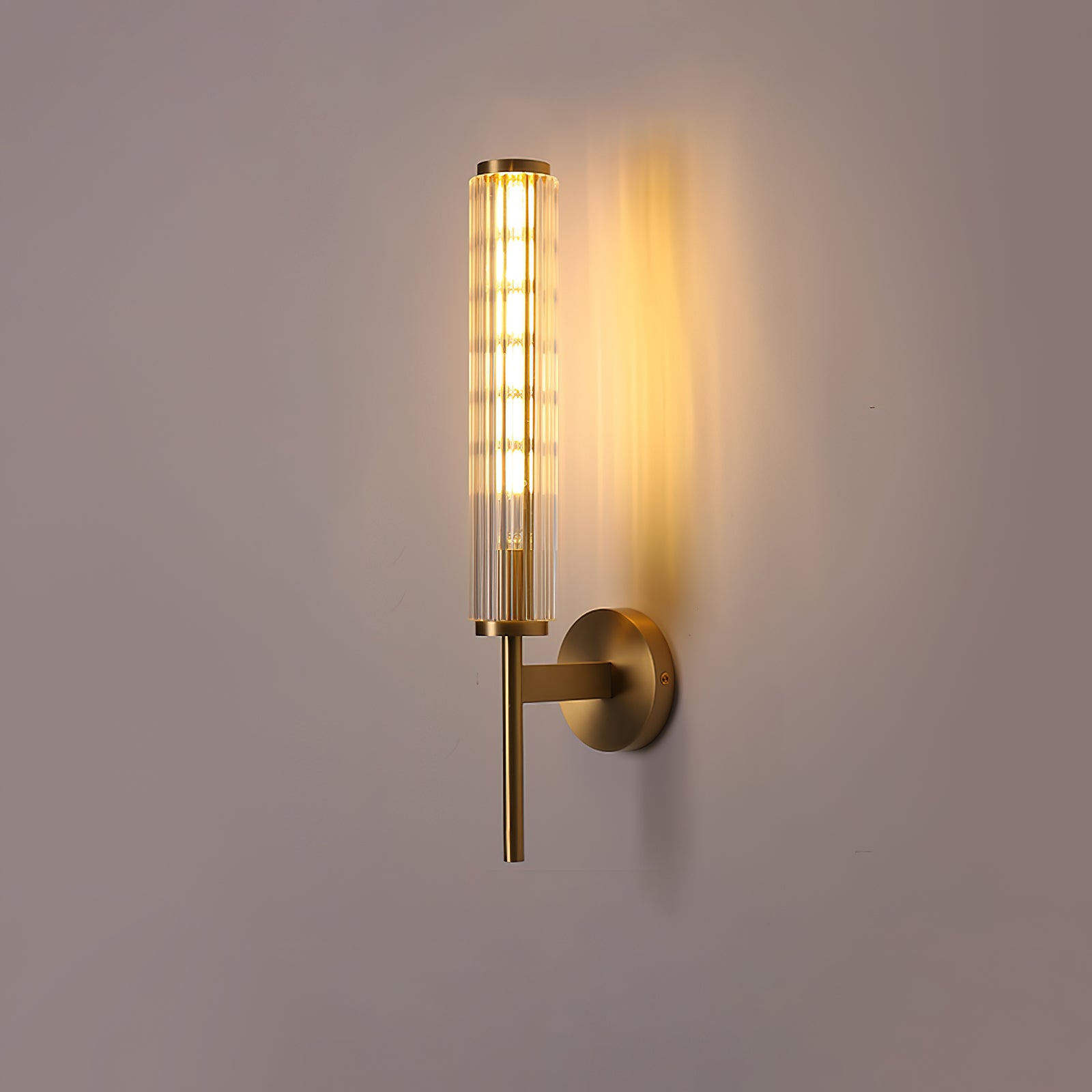 Glass Linear Brass Wall Light - Lumpaz