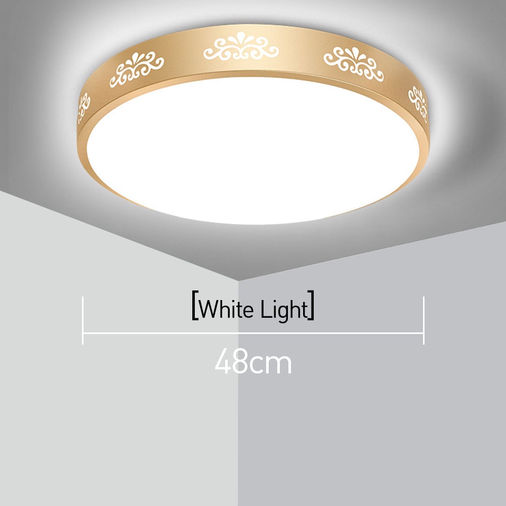 Gold Vintage Round Flush Mount Ceiling Light - Lumpaz