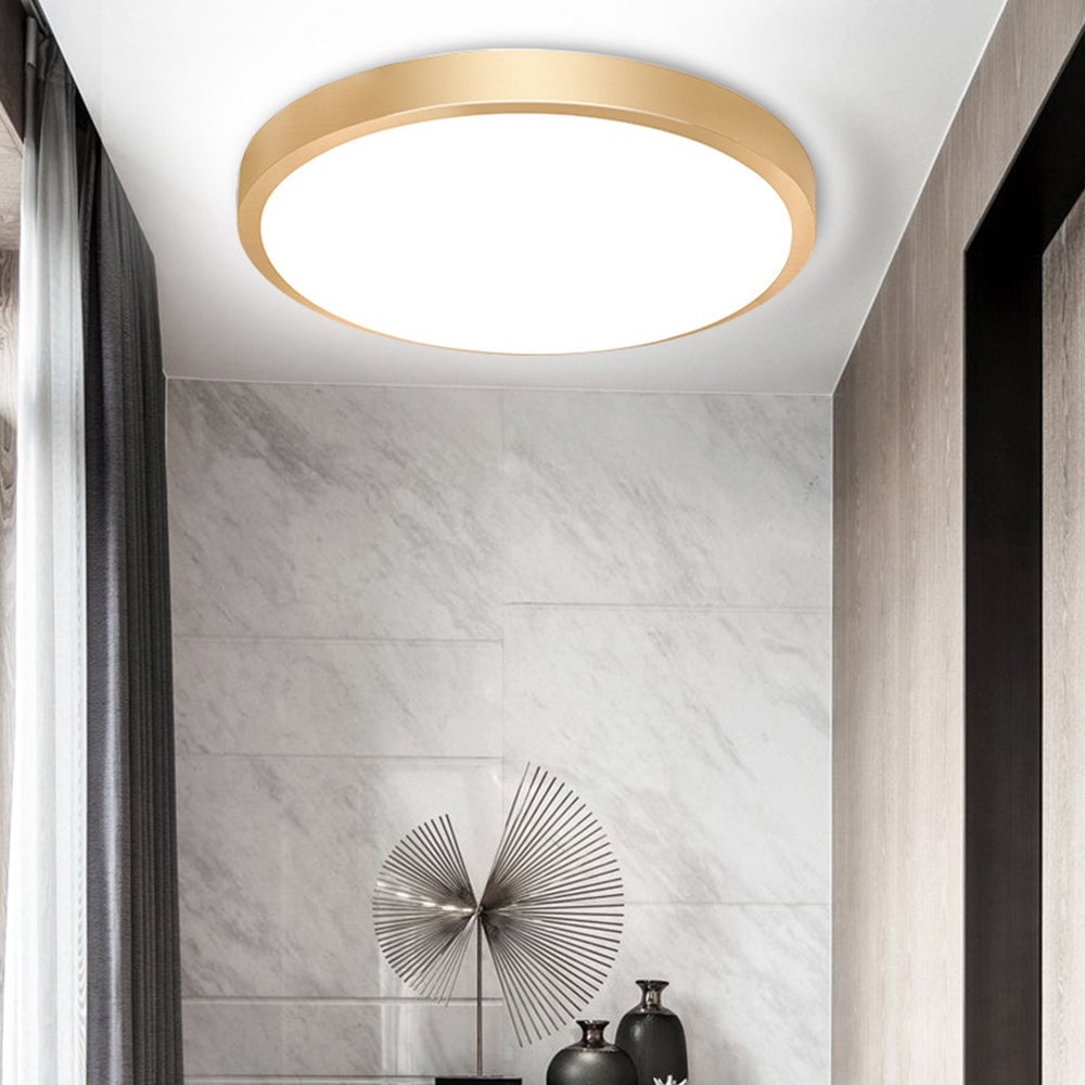 Gold Vintage Round Flush Mount Ceiling Light - Lumpaz