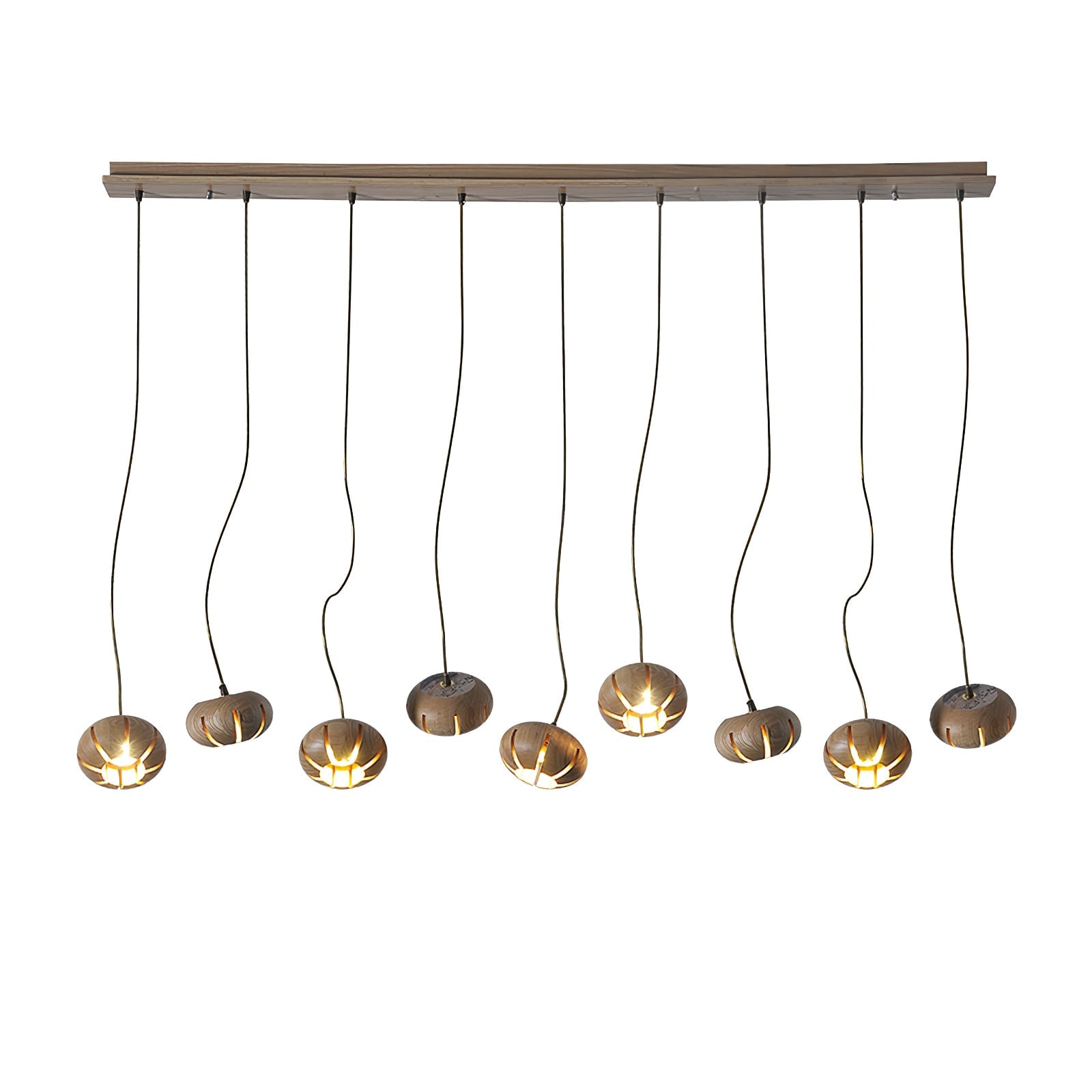 Wood Pumpkin Cluster Chandelier - Lumpaz