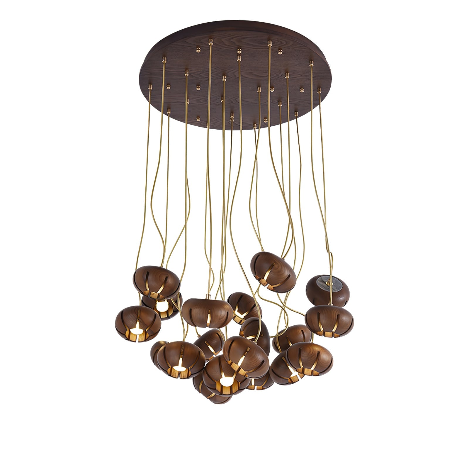 Wood Pumpkin Cluster Chandelier - Lumpaz
