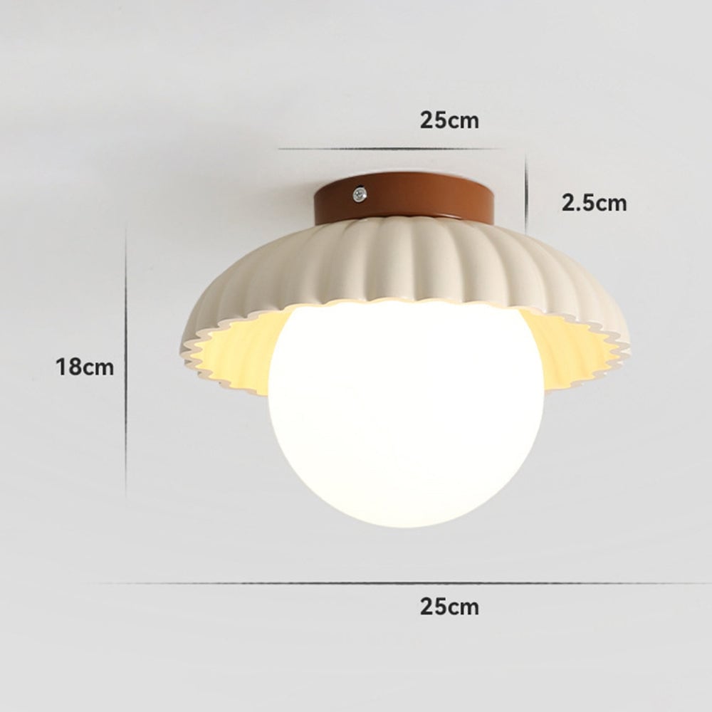 French Creamy Glass Stained Ceiling Light - Lumpaz