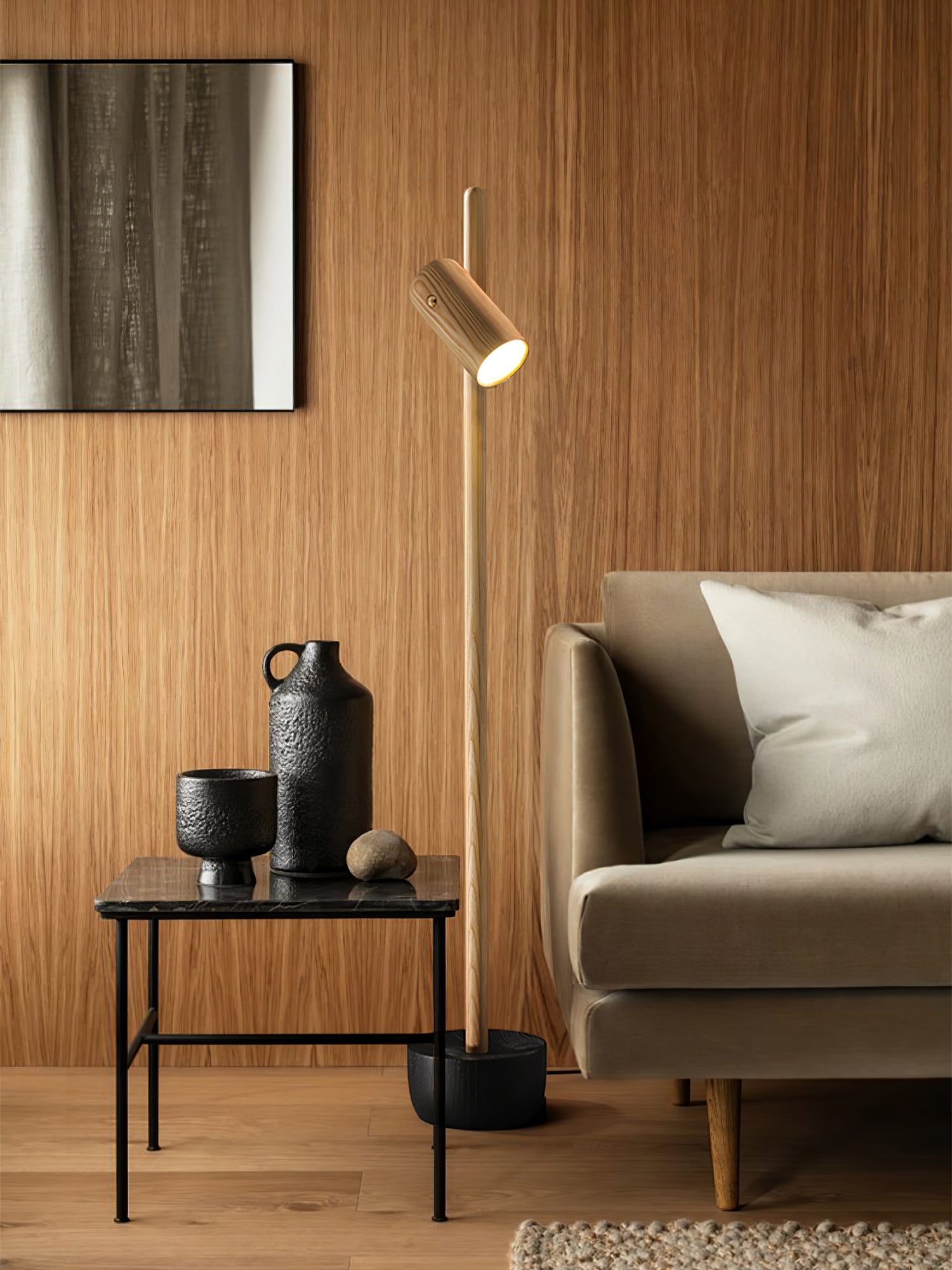 Spotlight Wood Floor Lamp - Lumpaz