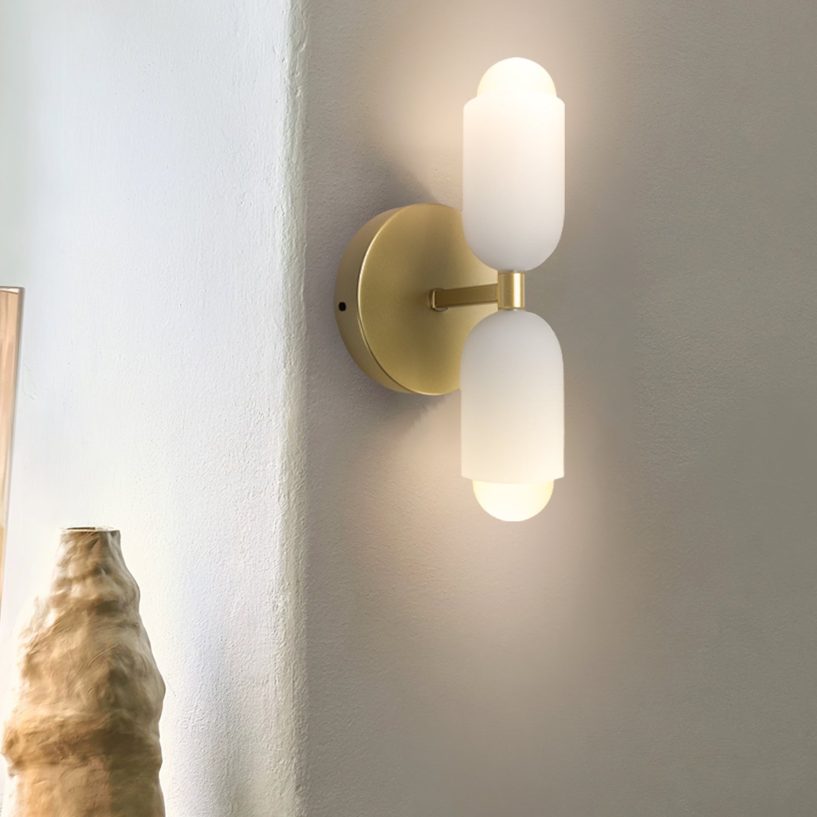 Creamy Double Head Plug-in Wall Light - Lumpaz