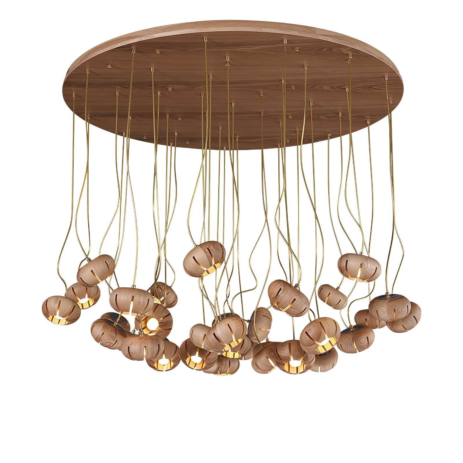 Wood Pumpkin Cluster Chandelier - Lumpaz