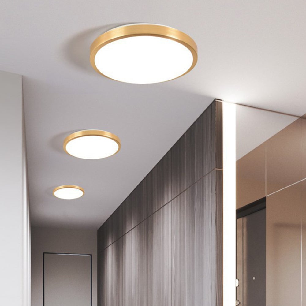 Gold Vintage Round Flush Mount Ceiling Light - Lumpaz