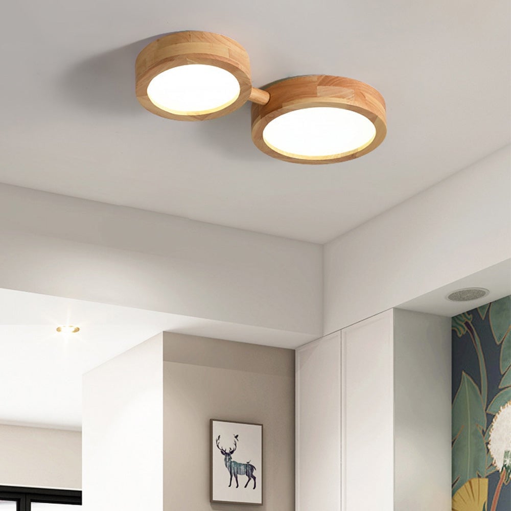 Multi-Heads Wood Retro LED Ceiling Light - Lumpaz