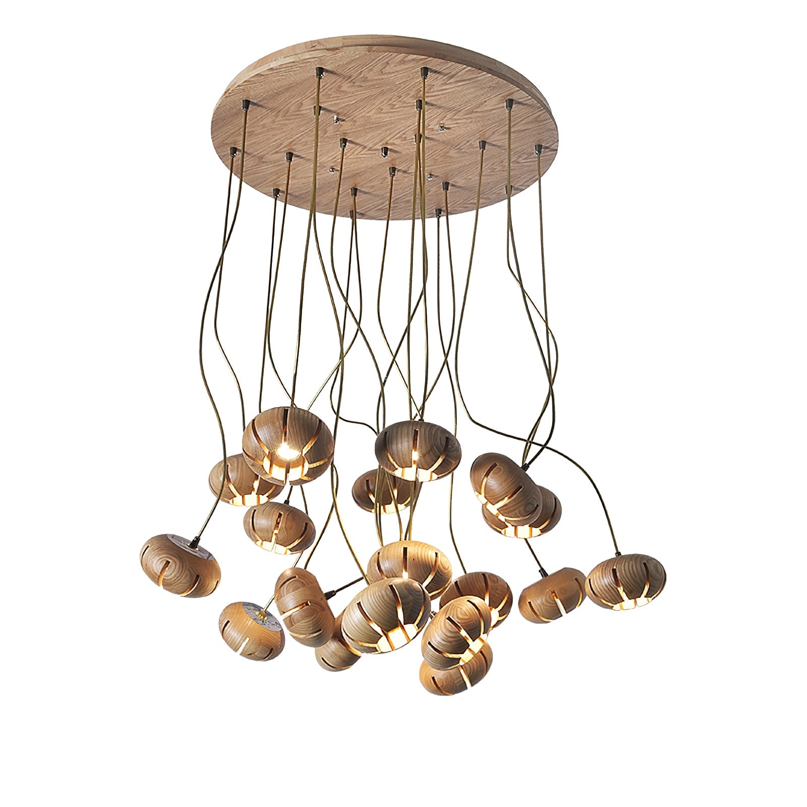Wood Pumpkin Cluster Chandelier - Lumpaz