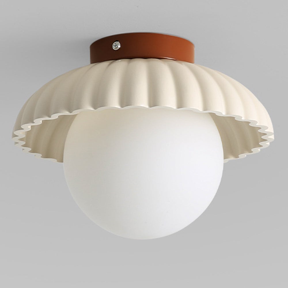 French Creamy Glass Stained Ceiling Light - Lumpaz