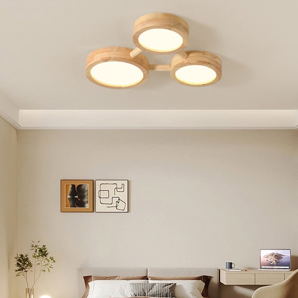 Multi-Heads Wood Retro LED Ceiling Light - Lumpaz