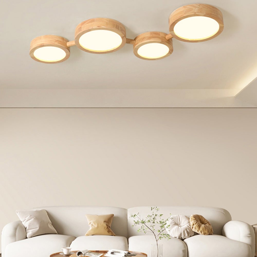 Multi-Heads Wood Retro LED Ceiling Light - Lumpaz