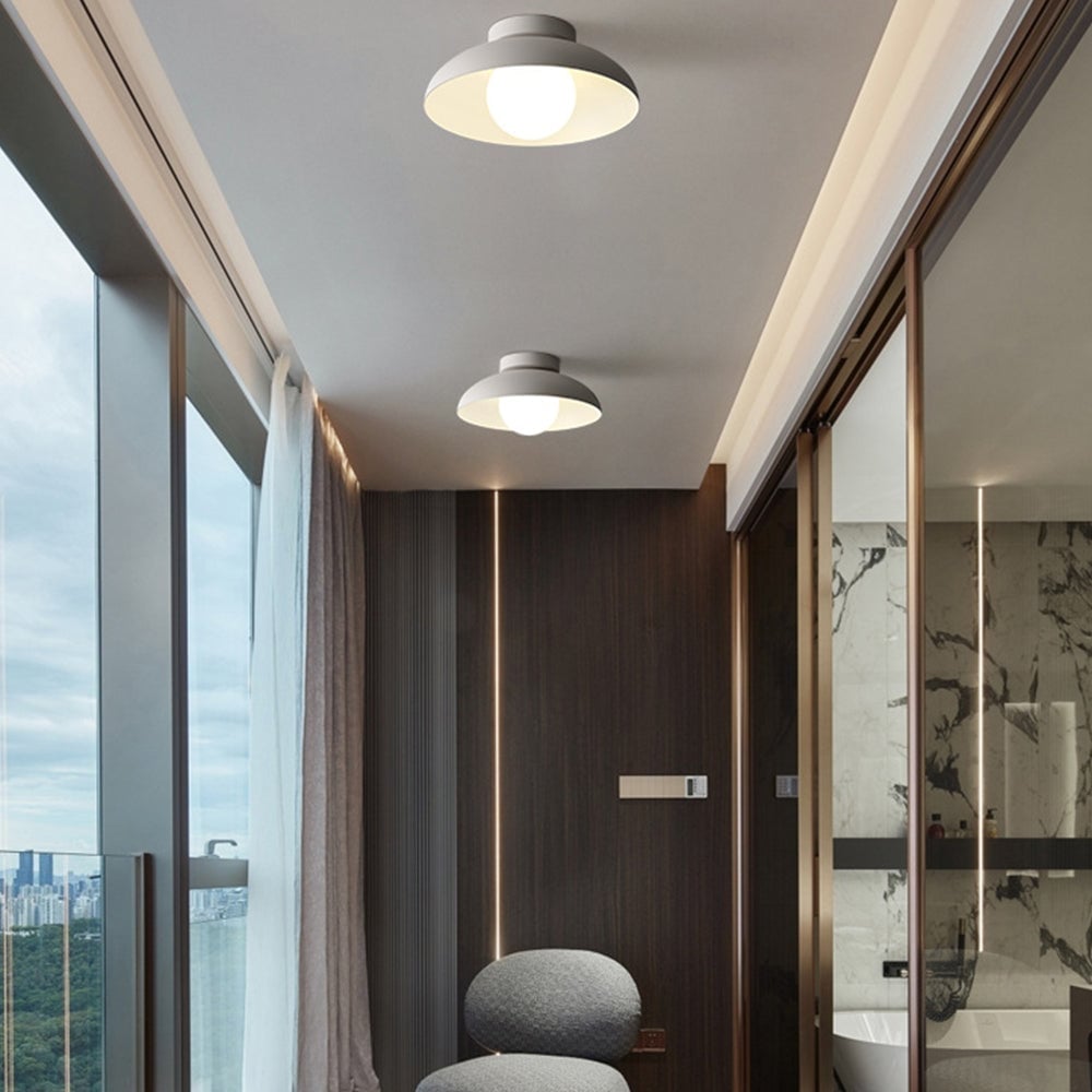 Minimalist White Metal Round Ceiling Light - Lumpaz