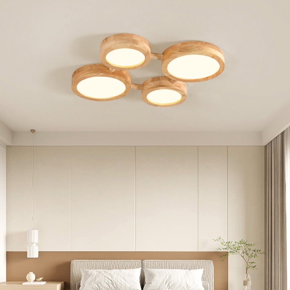 Multi-Heads Wood Retro LED Ceiling Light - Lumpaz