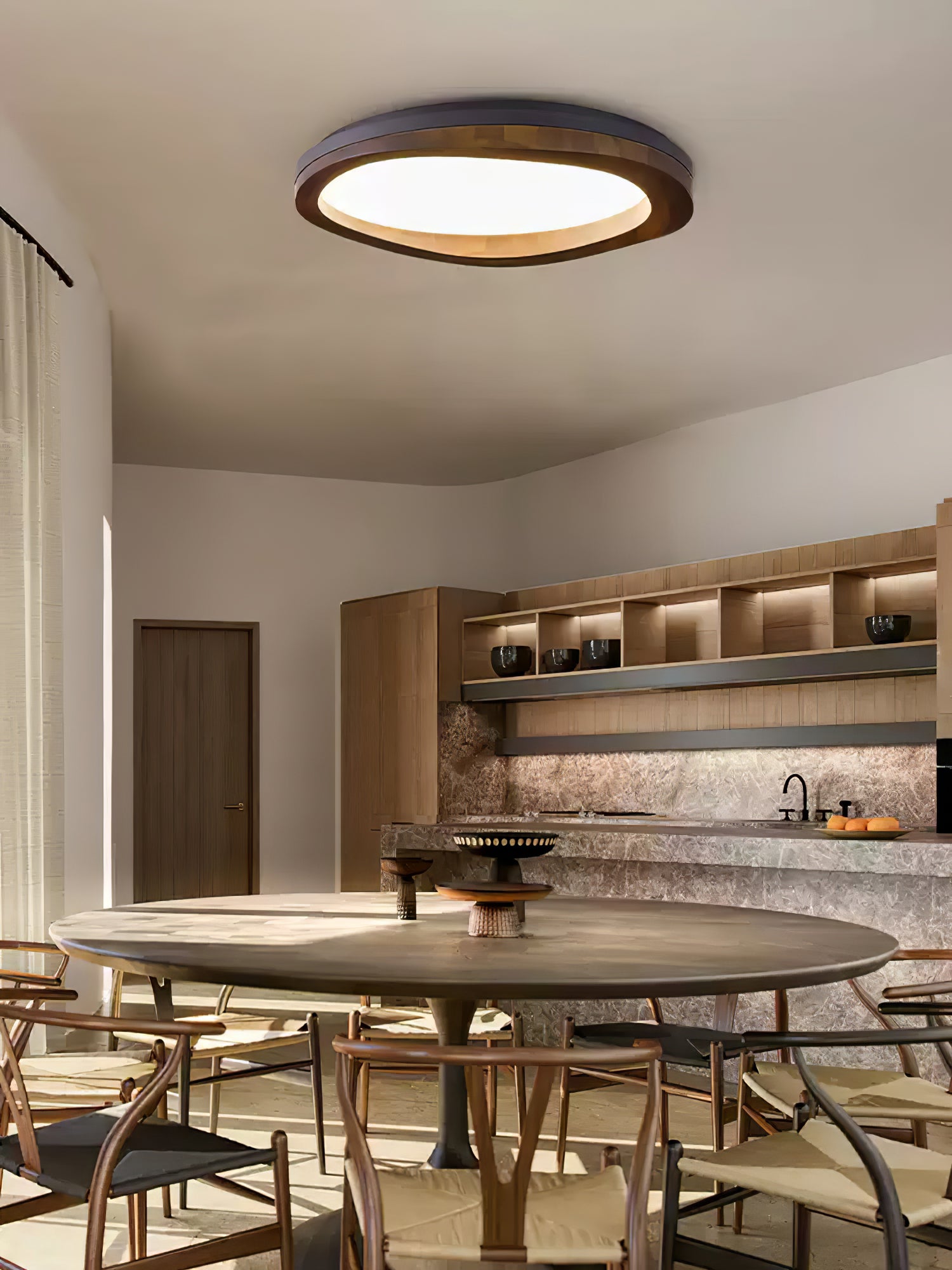 Timber Round Wood Ceiling Lamp - Lumpaz