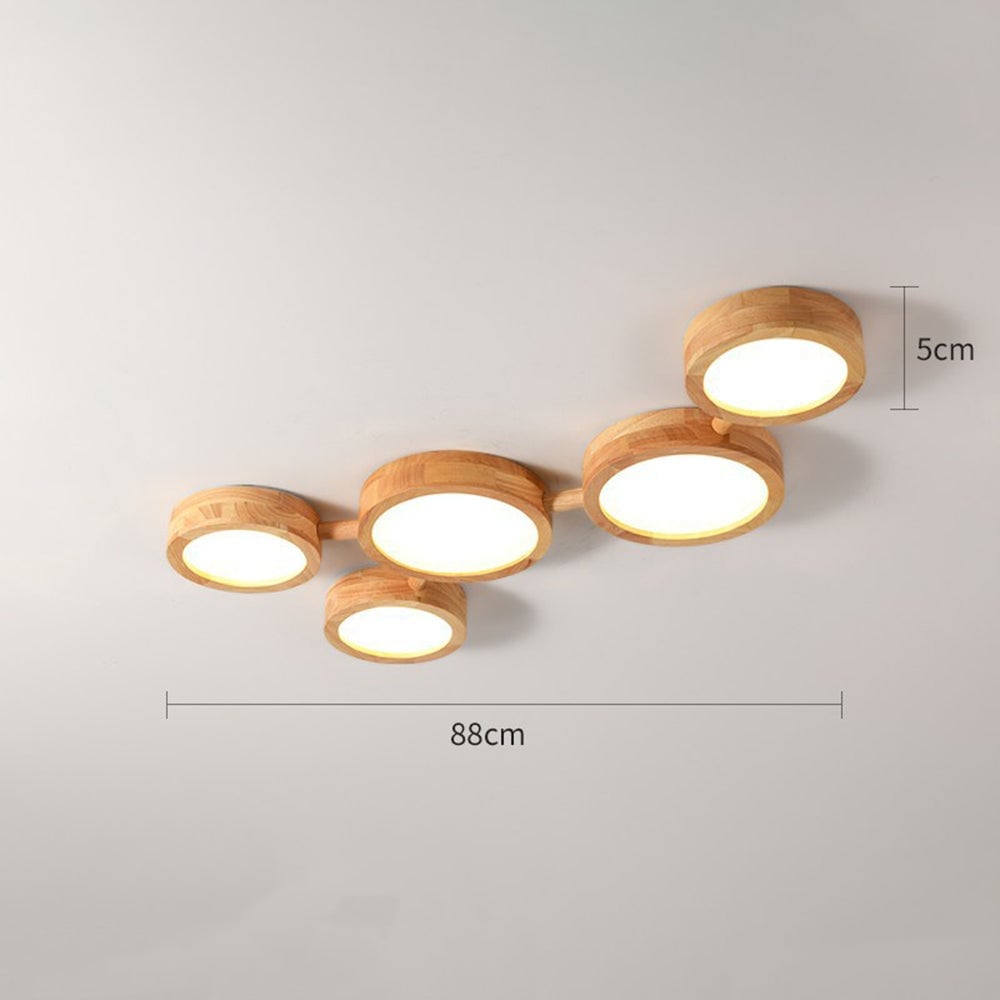 Multi-Heads Wood Retro LED Ceiling Light - Lumpaz