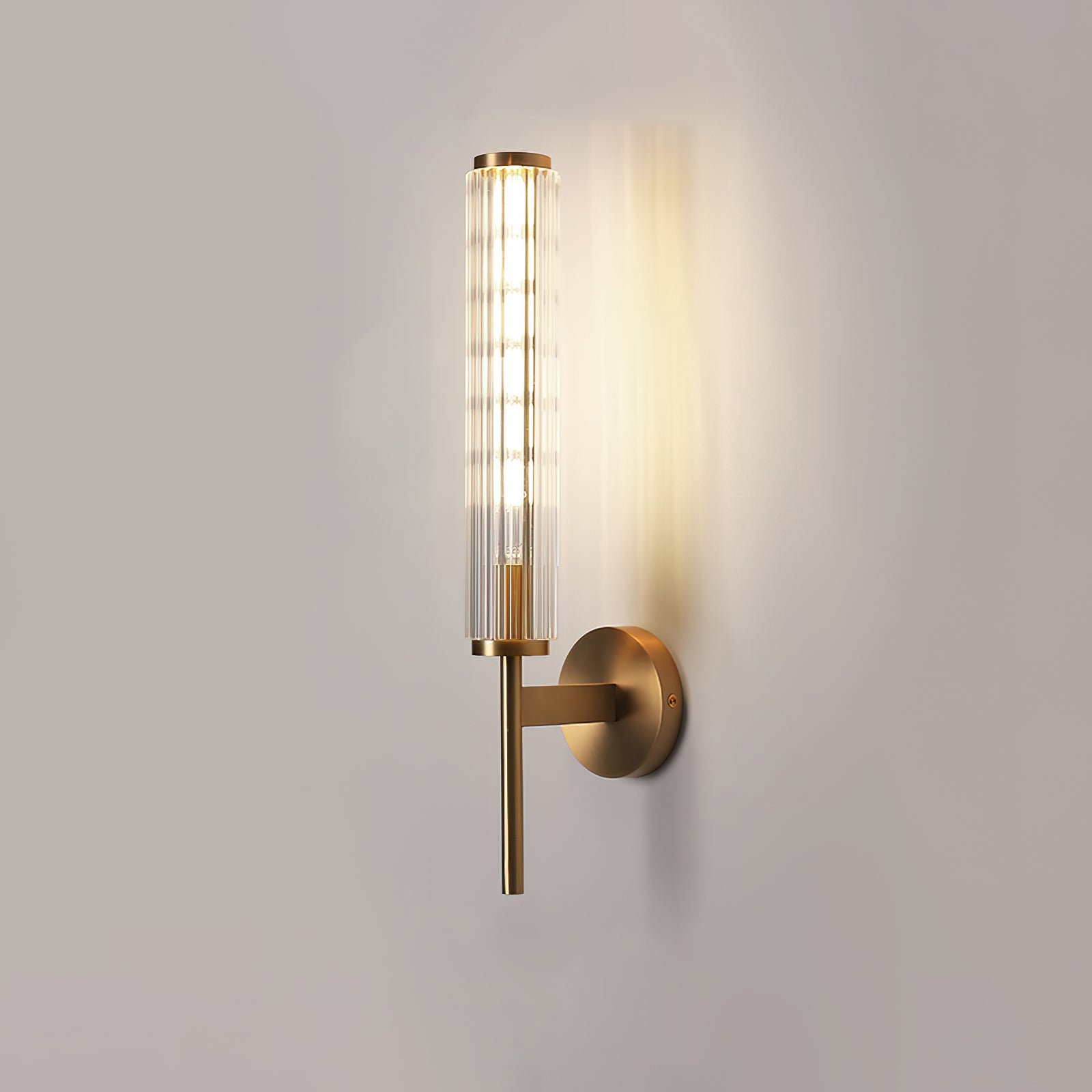 Glass Linear Brass Wall Light - Lumpaz