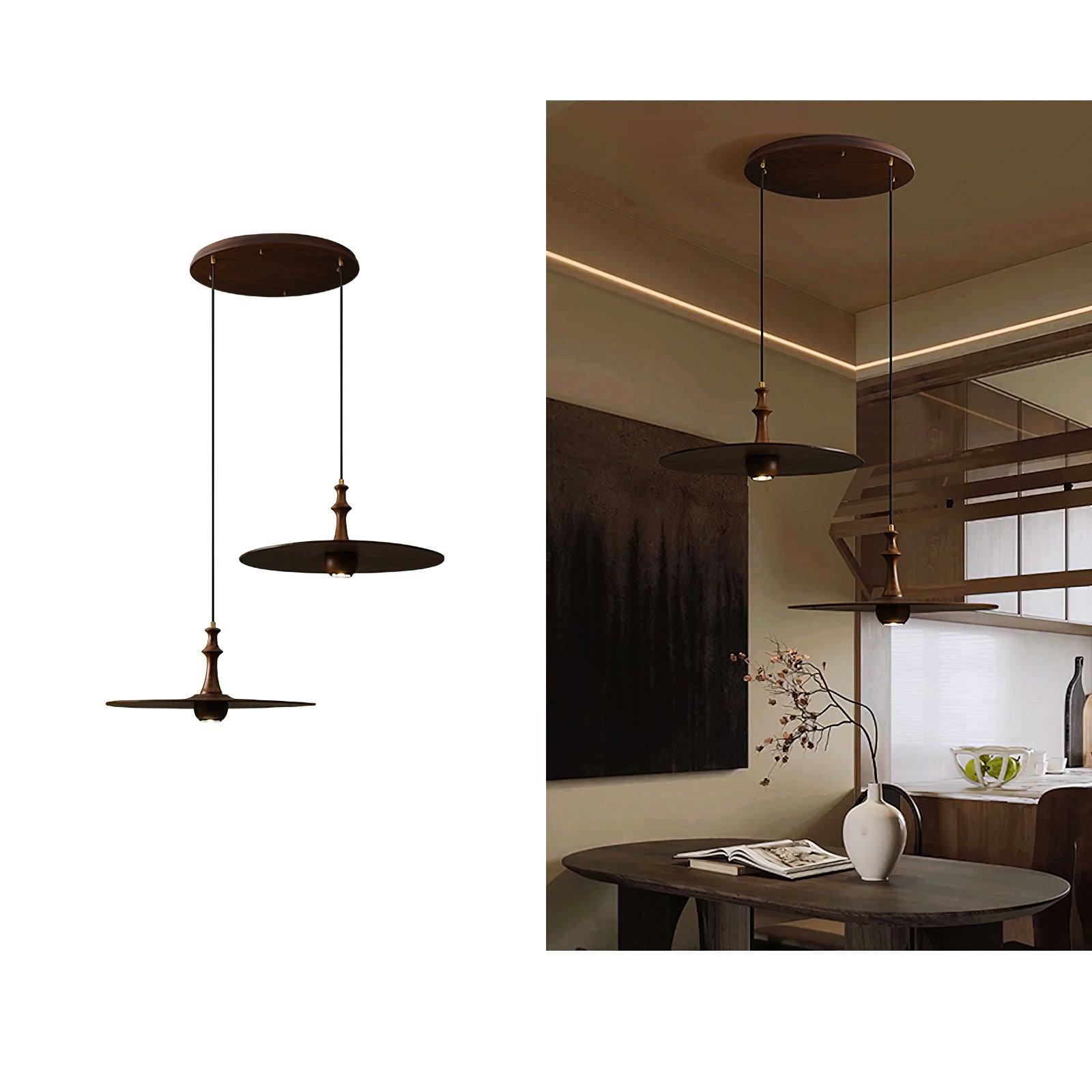 Spindle Disc Pendant Lamp - Lumpaz