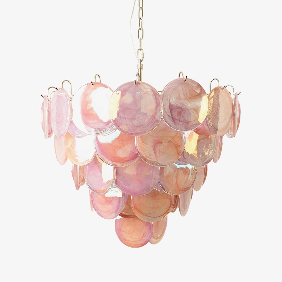 Pink Murano Disc Chandelier - Lumpaz
