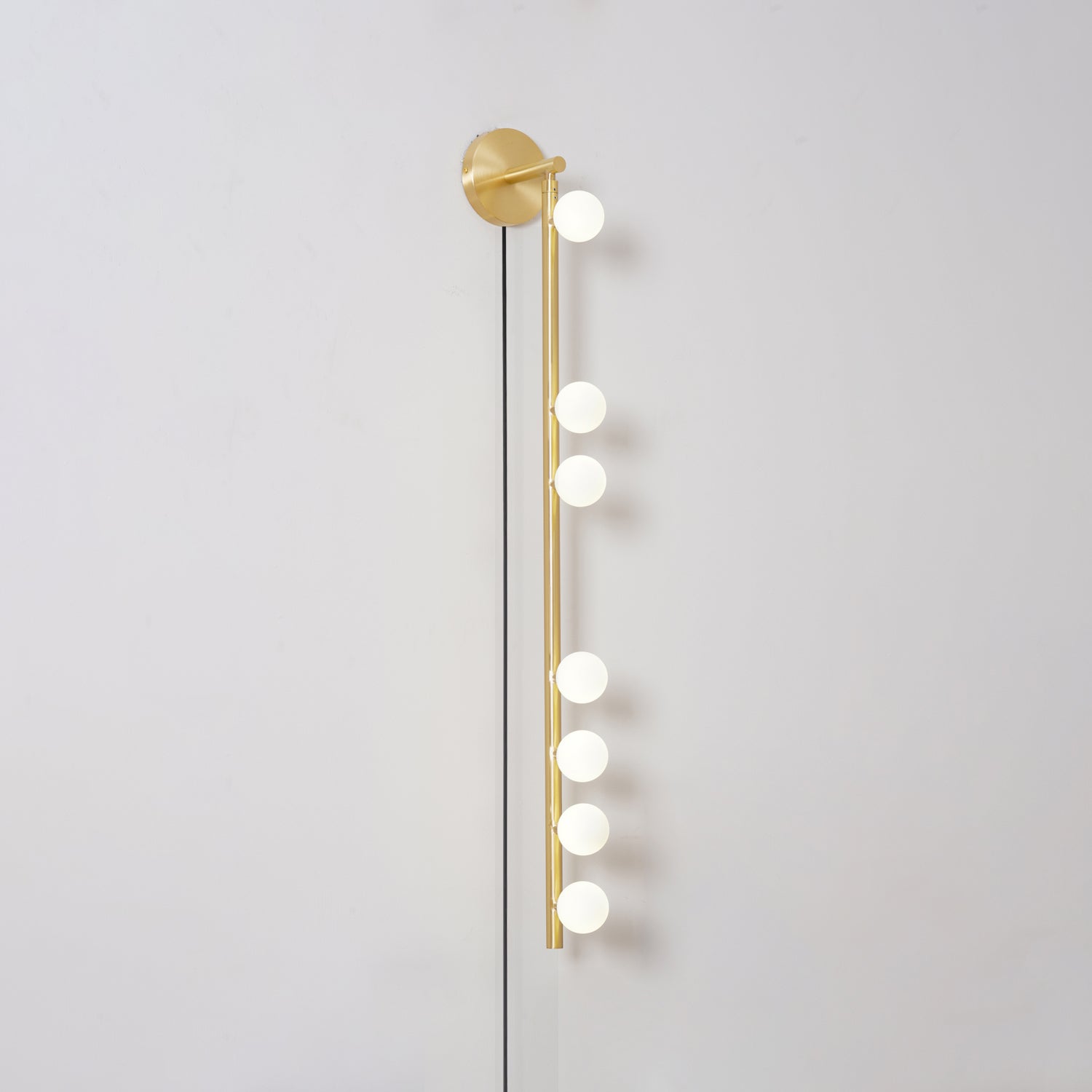 Brass Glass Tube Plug-in Wall Lamp - Lumpaz