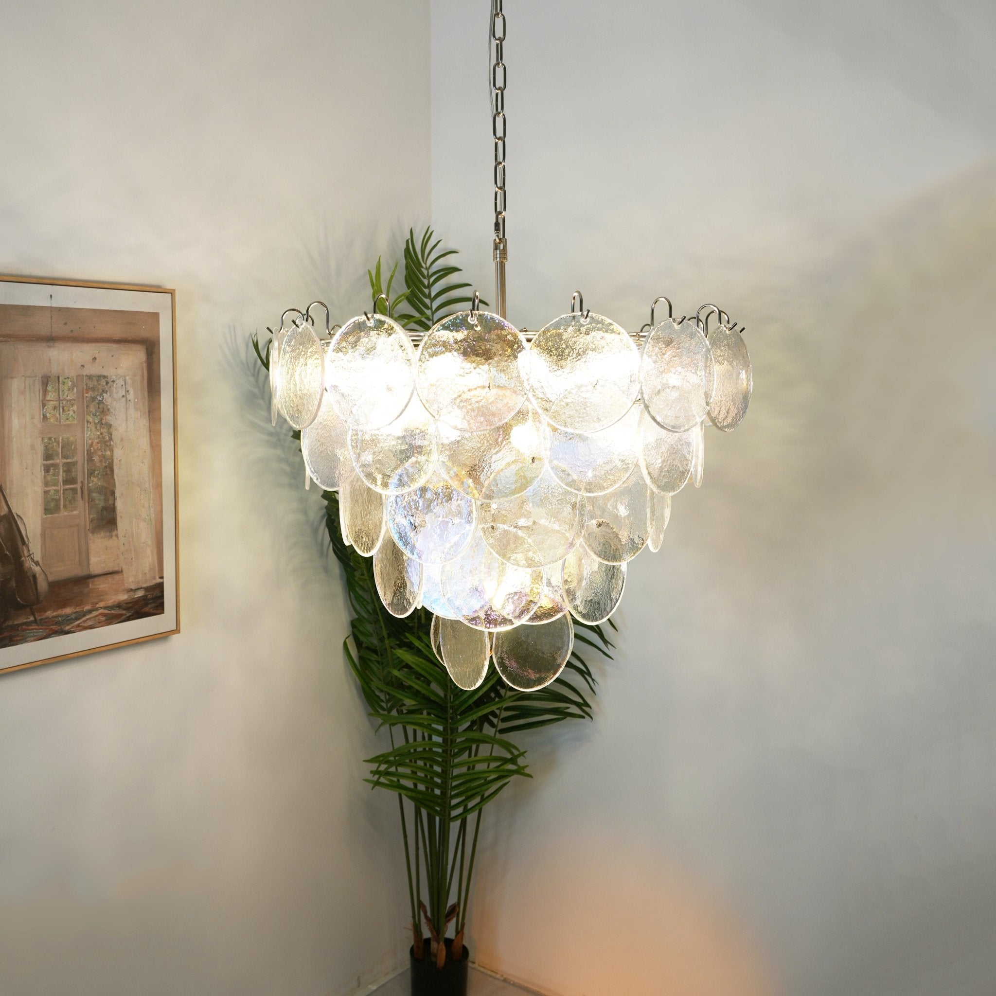 Murano Disc Iridescent Chandelier - Lumpaz