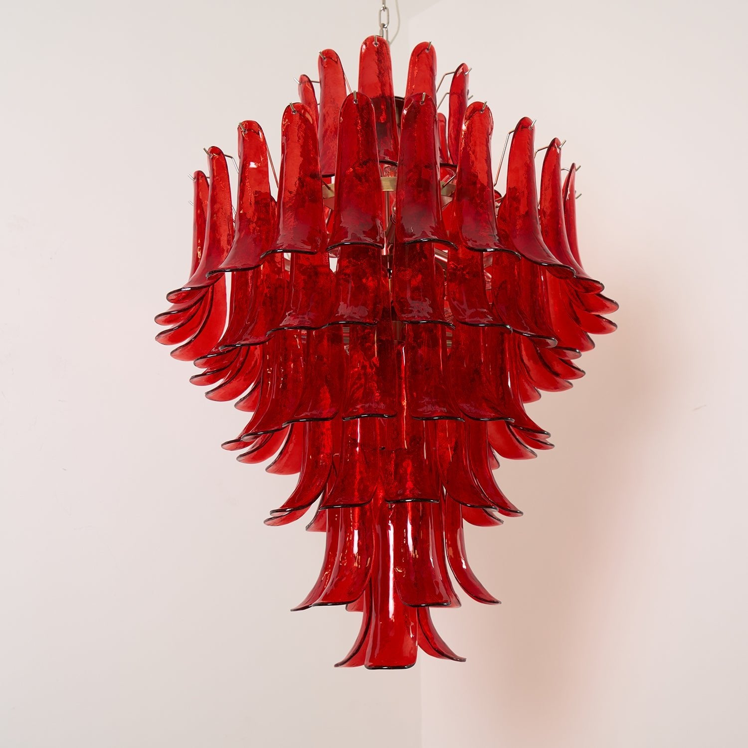 Murano Crimson Cascade Chandelier - Lumpaz