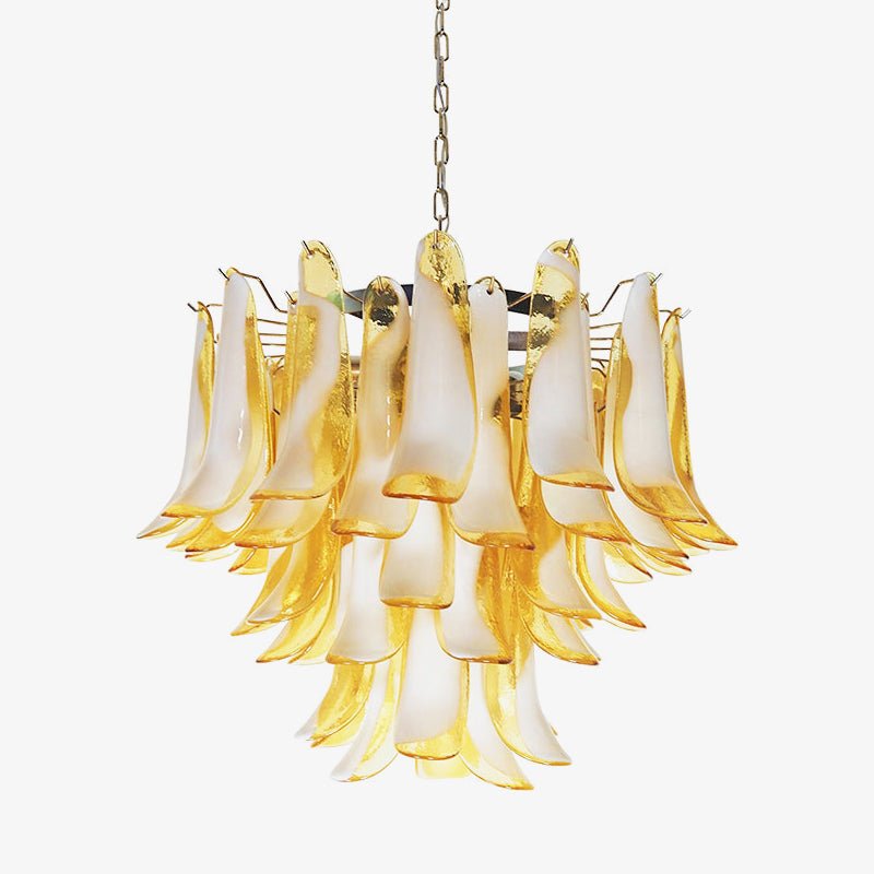 Amber Glass Murano Petals Chandelier - Lumpaz
