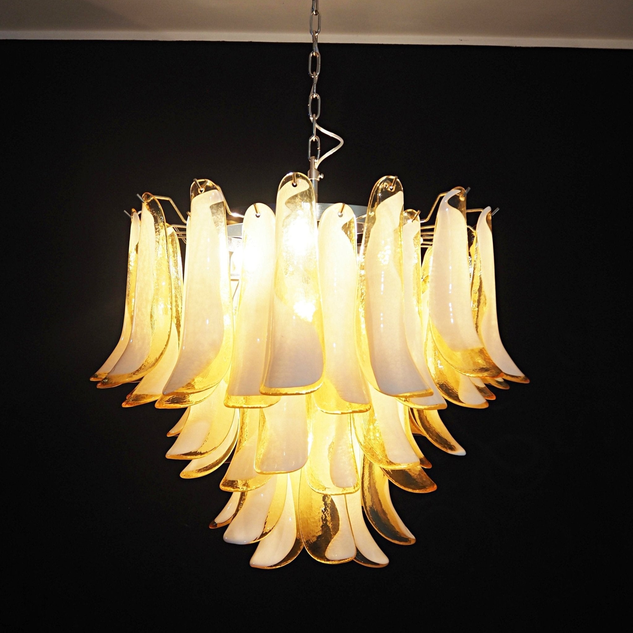 Amber Glass Murano Petals Chandelier - Lumpaz