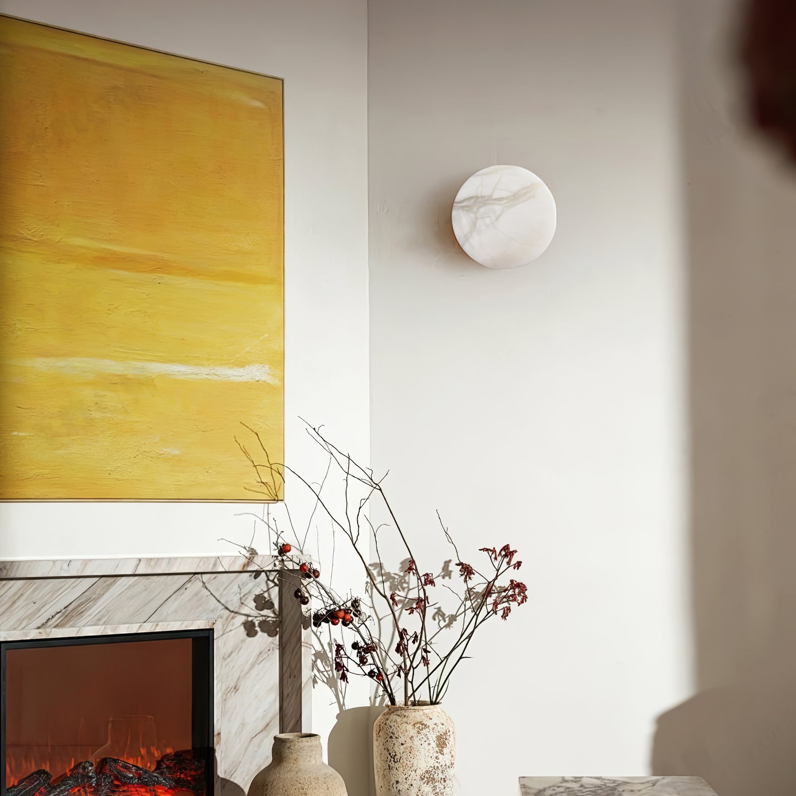 Cylindrical Alabaster Wall Light - Lumpaz