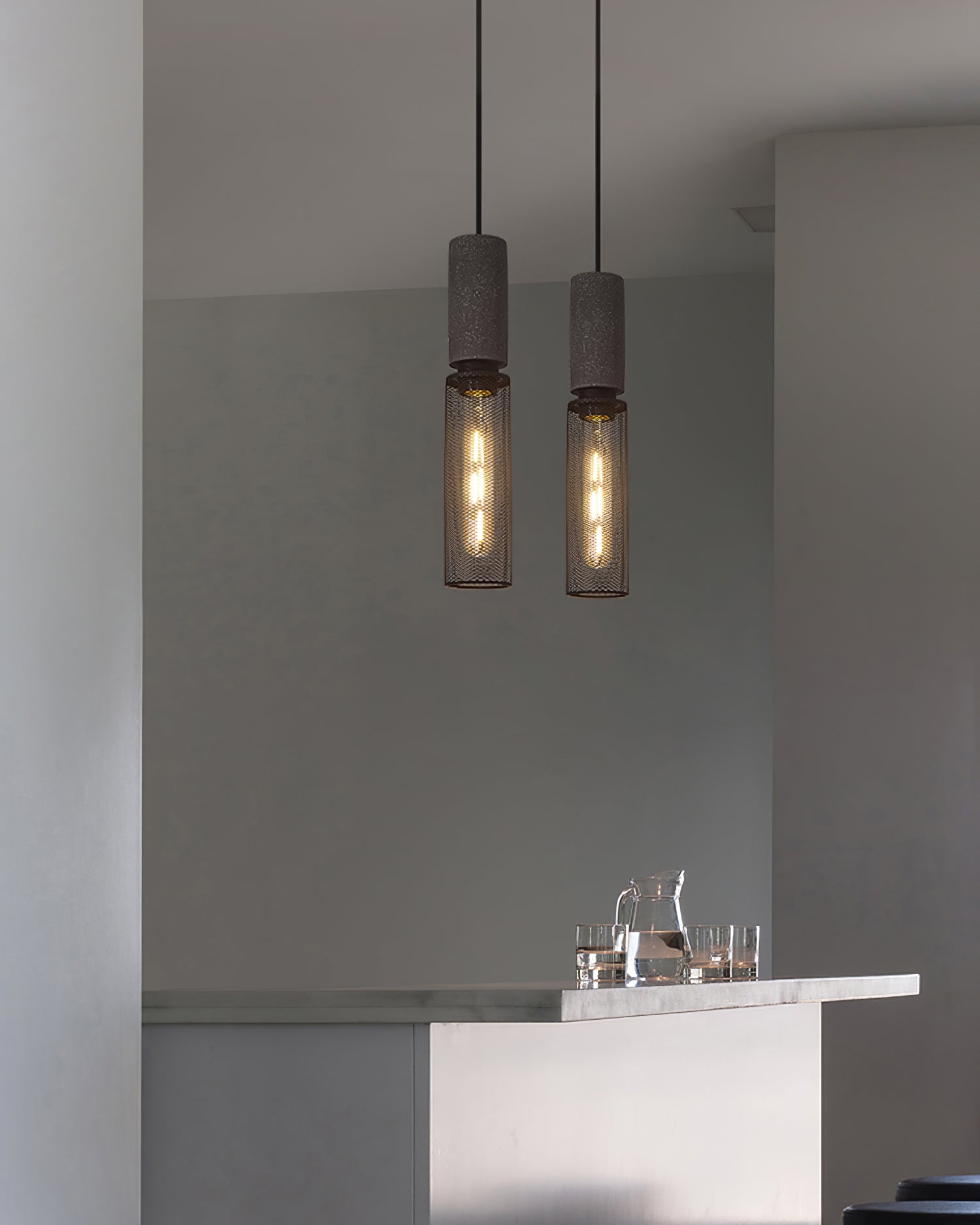 Cement Mesh Pendant Light - Lumpaz