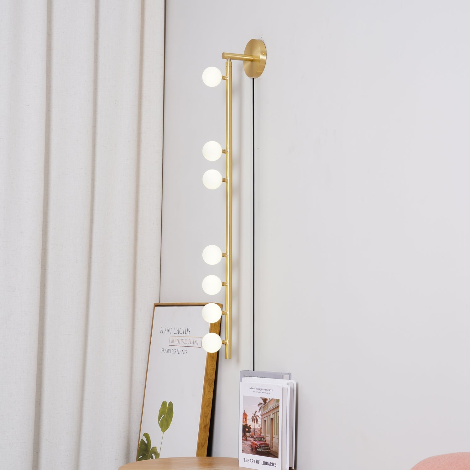 Brass Glass Tube Plug-in Wall Lamp - Lumpaz