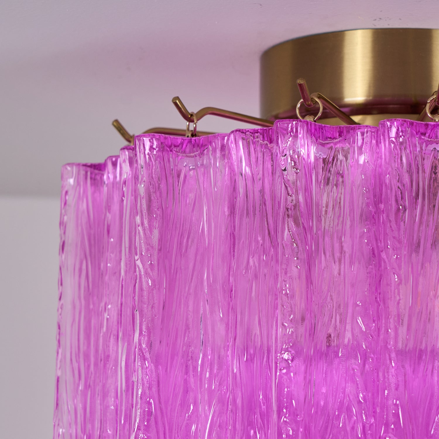 Fiora Rose Red Glass Ceiling Lamp - Lumpaz