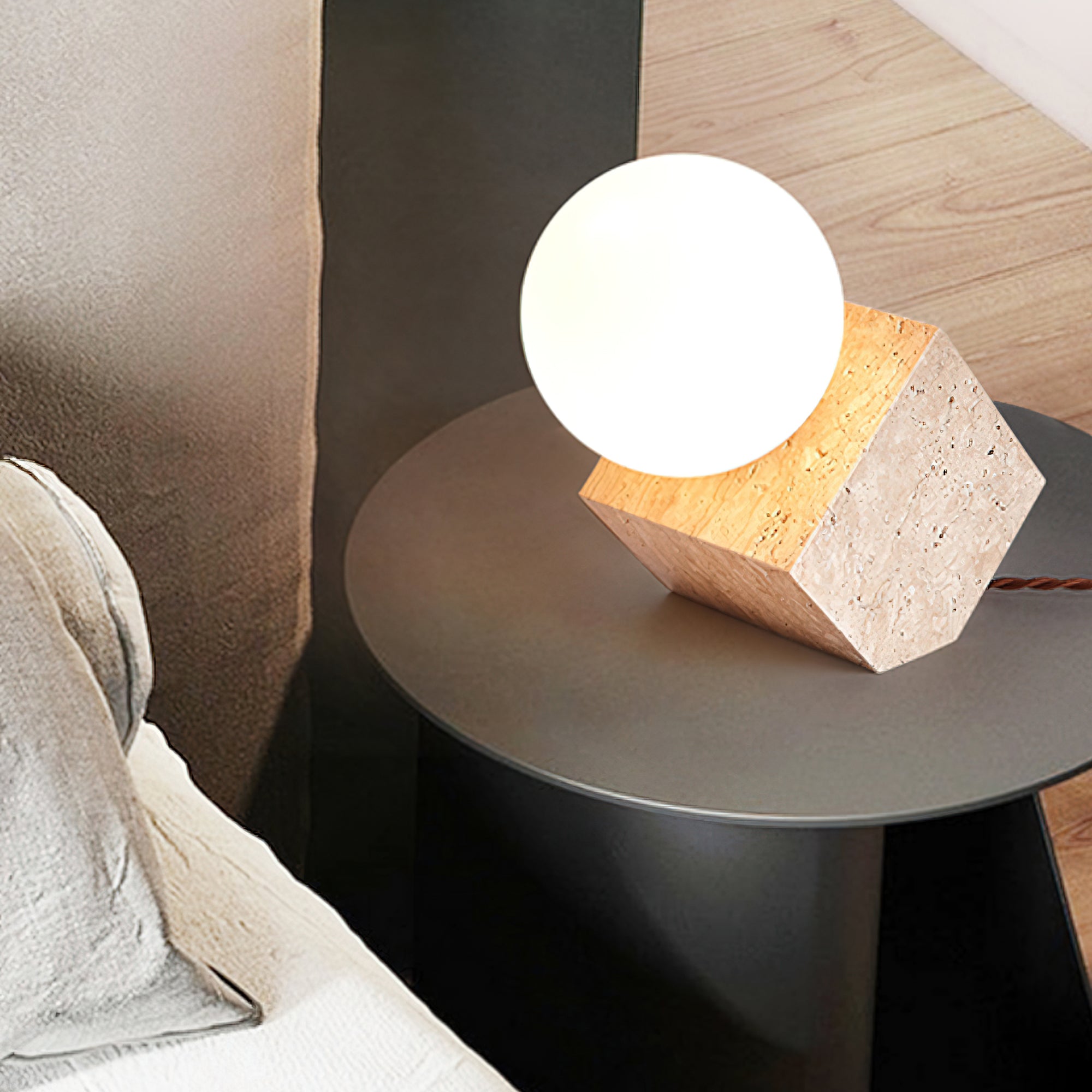 Cube Stone Table Lamp - Lumpaz