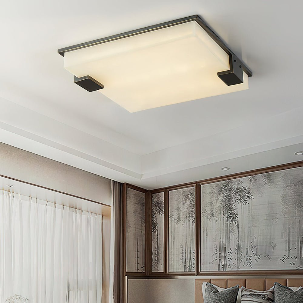 Square Alabaster Ceiling Lamp - Lumpaz