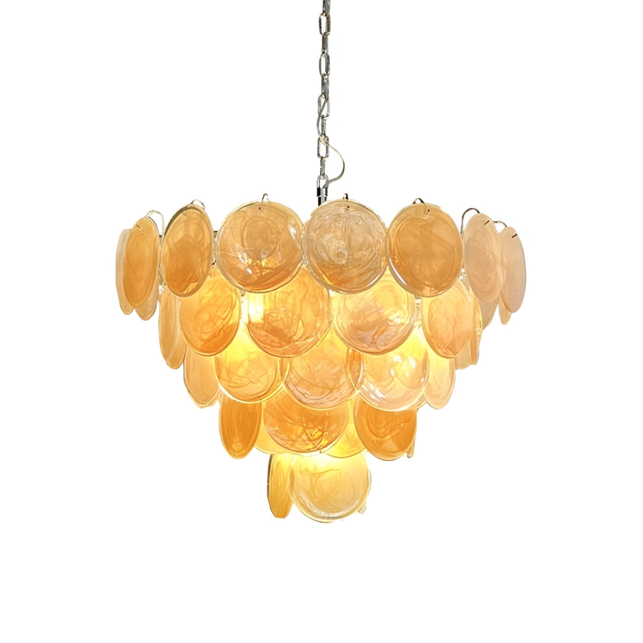 Orange Murano Disc Chandelier - Lumpaz