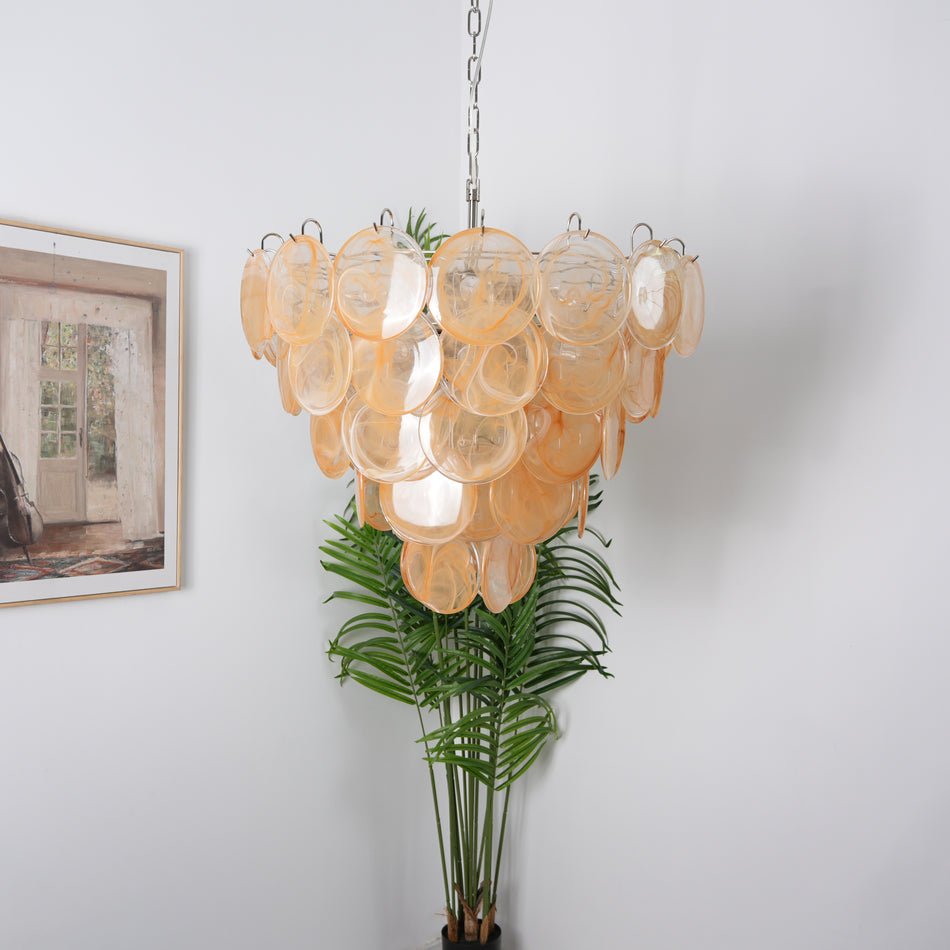 Orange Murano Disc Chandelier - Lumpaz