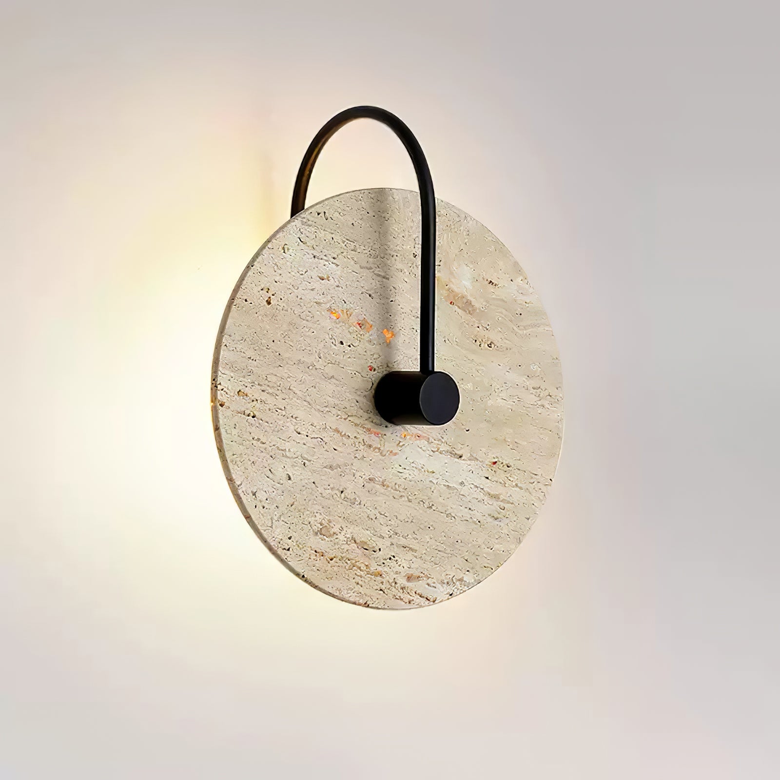 Round Travertine Wall Lamp - Lumpaz